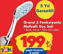 FLY GRAND 3 FONKSİYONLU MAFSALLI DUŞ SETİ